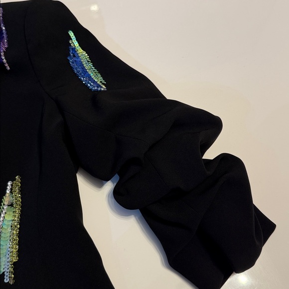 Cinq à Sept Black Blazer with Colorful Embellishments - Picture 3 of 4